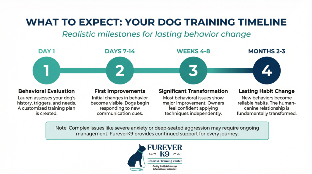 What to expect: your dog training timeline infographic